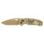 Hogue K320 AXG, Sig Sauer P320 Firearm Match, Folding Knife, CPM-S30V, Cerakote Finish, Flat Dark Earth, Plain Drop Point Edge, 3.5" Blade, Flat Dark Earth Aluminum Grips with G-Mascus Green G10 Inserts 36375