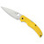 Spyderco Native Chief Lightweight Salt, Folding Knife, Plain Edge, Yellow FRN Handle, Satin Finish, Silver, 4.02" Blade Length, CPM Magnacut Steel C244PYL