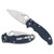 Spyderco Manix 2, Folding Knife, 3.37" Drop Point Blade, CPM SPY27 Blade, 8" Overall Length, Ball Bearing Lock, Satin Finish, Silver Blade, Blue G-10 Handle C101GPCBL2