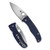 Spyderco Bodacious, Folding Knife, 3.63" Leaf-Shaped Blade, 8.27" Overall Length, CPM SPY27 Blade Steel, Plain Edge, Satin Finish, Silver, Blue G-10 Handle, Compression Lock C263GPCBL