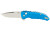 Hogue X1-Microflip, Folding Knife, 2.75, Drop Point, Tumbled Finish, Blue/Aluminum Frame, Plain Edge 24178-EXLRSR