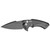 Hogue X5 Flipper, Folding Knife, CPM-154, Plain Edge, Spear Point Blade with Flipper, 4", Black Cerakote Blade, Black Anodized Aluminum Frame with Black G-Mascus Inserts 34559