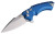 Hogue X5, Folding Knife, 3.5" Blade, Spear Point, CPM154 Tumbled Finish, Plain Edge, Blue/Aluminum Frame 34573-EXLRSR