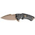 Hogue X5, SIG Emperor Scorpion, Folding Knife, CPM-154, Plain Edge, Spear Point Blade with Flipper, 3.5", Flat Dark Earth PVD Blade Finish, Black Anodized Aluminum Frame with Black G10 Inserts 36570