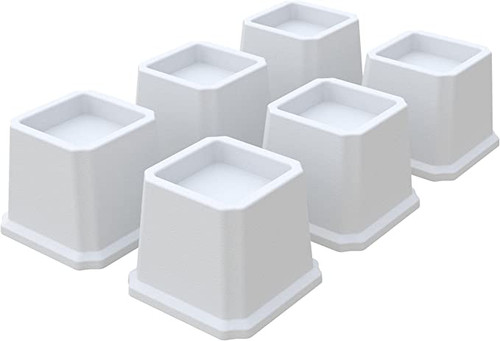 White 4 inch Desk Risers (Sets of 4)