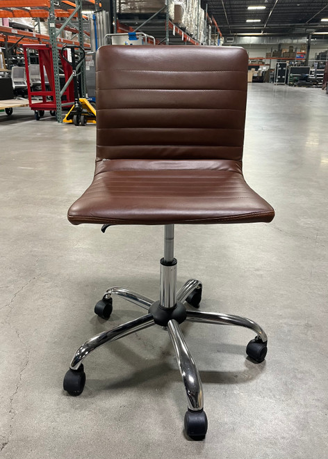 Low back armless office chair (Brown)