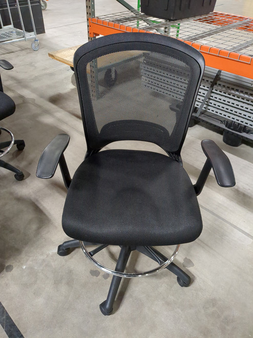 Mesh-back office chair, fabric seat