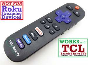 Pre-Owned TCL Roku TV Remote, *NOT FOR ROKU STICKS* 21001-000109 Remote