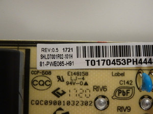 TCL 65S405 65S401 Power Supply Board (SHLD7001F-101H) 81-PWE065-H91