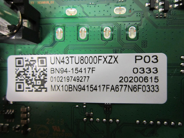 Samsung UN43TU8000FXZA Main Board (BN97-16939J) BN94-15417F
