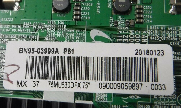 Samsung UN75MU6070FXZA T-Con Board (BN97-12670A) BN59-03999A