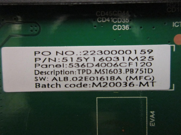 Element E2AA40R Main Board (TPD.MS1603.PB751) 515Y16031M25