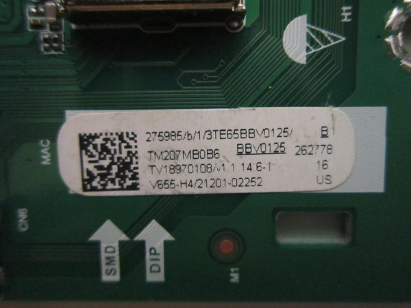 Vizio V655-H4 Main Board (TD.MT5691.U751, 275985) 21201-02252