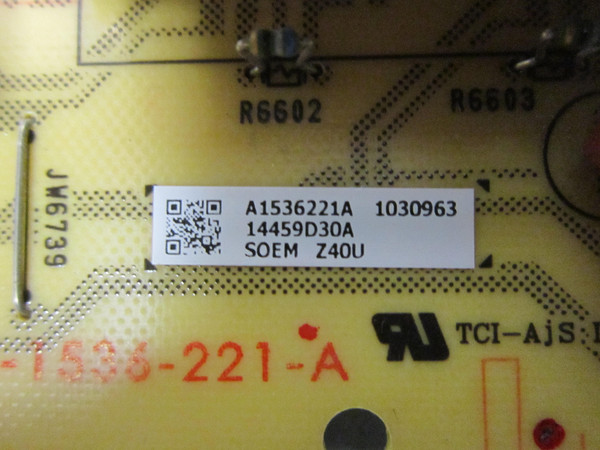 Sony KDL-40Z4100 Power Supply (A-1536-221-A) A-1536-219-A