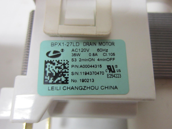 Frigidaire LFID2459VF1A Dishwasher Drain Pump Motor BPX1-27LD A00044305