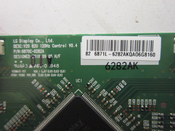 LG 82UN8570PUC.BUSWLJR T-Con Board (6870C-0282A) 6871L-6282A
