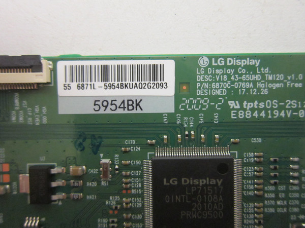 Philips 55PFL5604/F7 A T-Con Board (6870C-0769A) 6871L-5954B