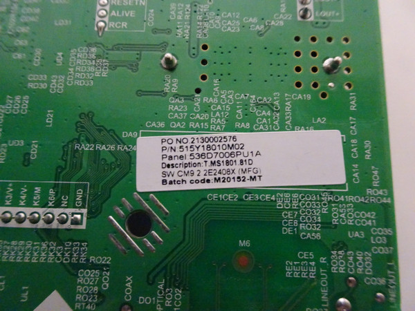 Onn 100012588 Main Board (515Y18010M02) M20152-MT