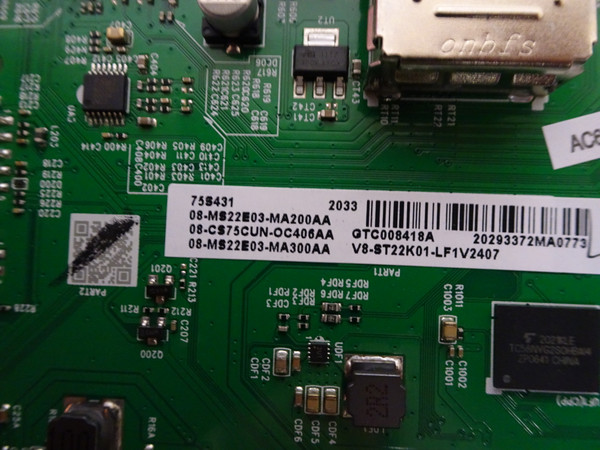 TCL 75S431 Main Board (40-MS22E2-MAA2HG) 08-MS22E03-MA200AA