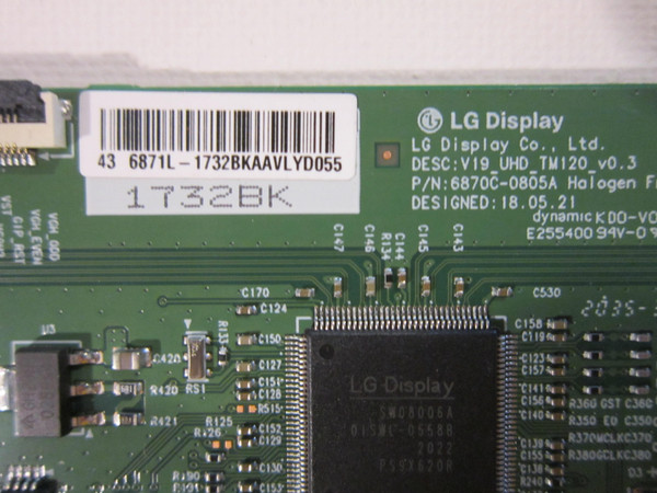 Onn 100012584 T-Con Board (6870C-0805A) 6871L-1732B