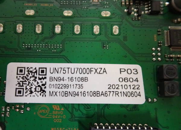 Samsung UN75TU7000FXZA Main Board (BN97-17444Q) BN94-16108B