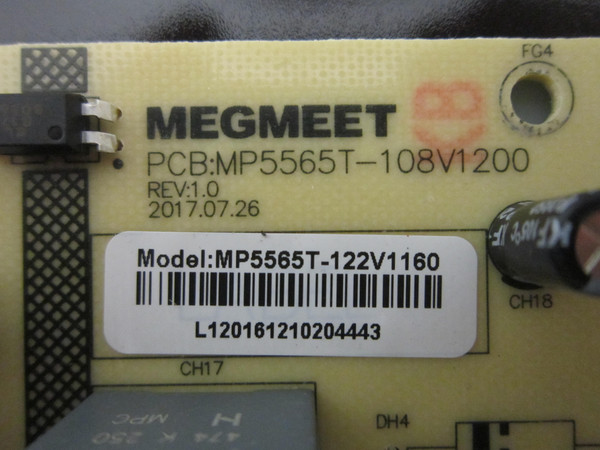 RCA RWOSU6547-B Power Board (MP5565T-108V1200) MP5565T-122V1160