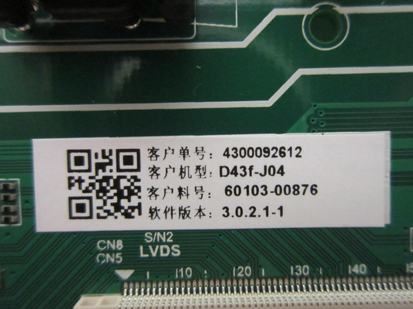 Vizio D43f-J04 Main Board (TPD.MT5583.PB751) 60103-00876