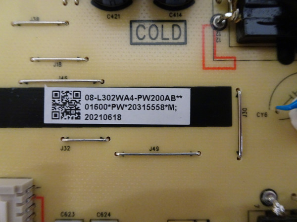 TCL 70S430, 75S435 Power Board 08-L302WA4-PW200AB, 40-L302W4-PWD1CG