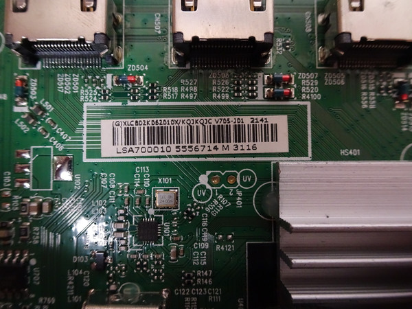 Vizio V705-J01 Main Board 756TXLCB02K062, 715GB692-M0E-B00-004D