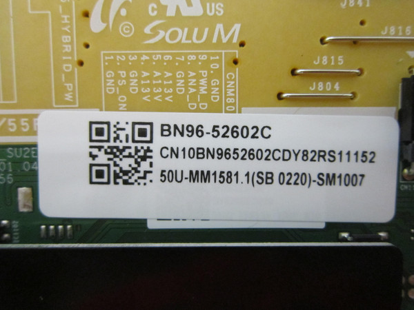 Samsung UN50TU7000BXZA Main Board/Power Board Combo (BA55FA160) BN96-52602C