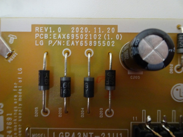 LG 43NANO75UPA.BUSSLJM Power Board EAY65895502, EAX6952102