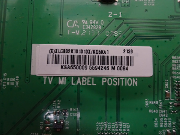 Vizio P65Q9-J01 Main Board 756TXLCB02K101, (715GB761-M01-B00-005Y)