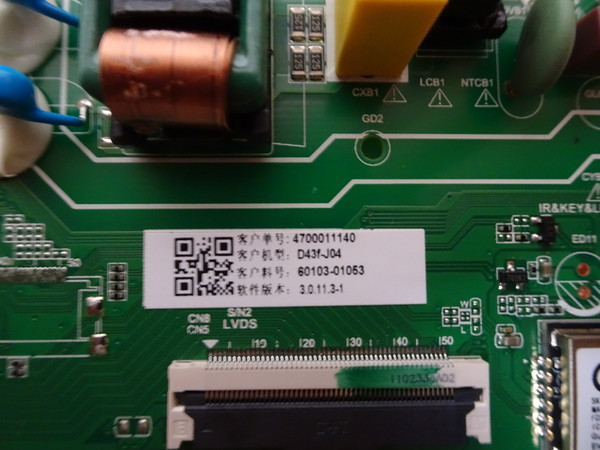 Vizio D43F-J03 Main Board 60103-01053, (TPD.MS5583.PB751)