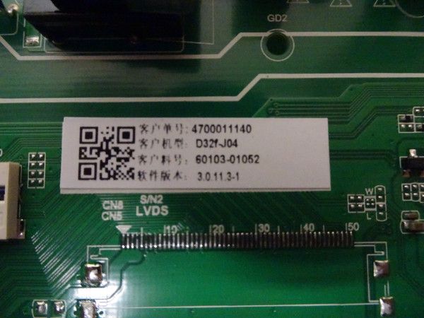 Vizio D32F-J04 Main Board 60103-01052, (TPD.MT5583.PB751)