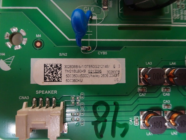 Toshiba 50C350KU Main Board 302838B, (TPD.MT9612.PB751)