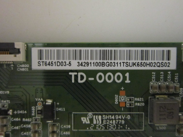 Sony KD-65X85J T-Con Board 1-011-258-21