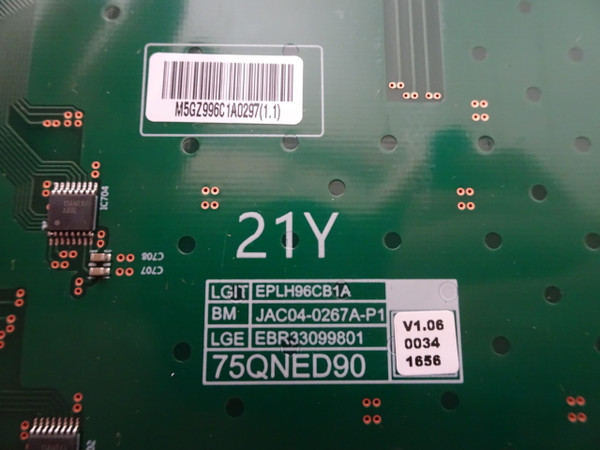 LG 75QNED916PA.BEKFLJP LED Driver EBR33099801