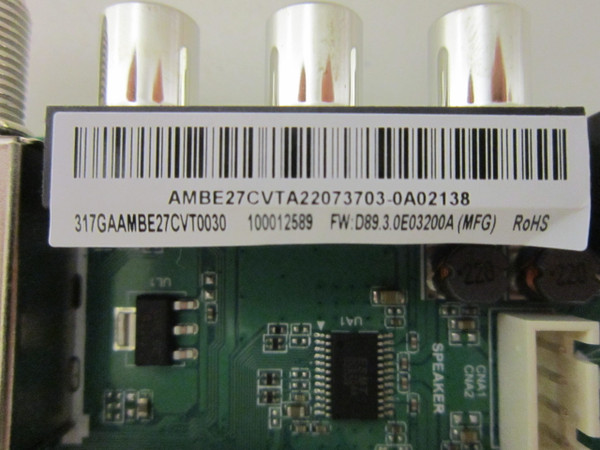 Onn 100012589 Main Board 317GAAMBE27CVT0030