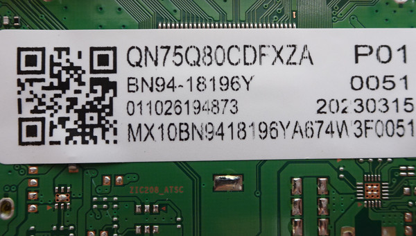 Samsung QN75Q80CDFXZA Main Board BN94-18196Y (BN97-20797Y, BN41-03133B)