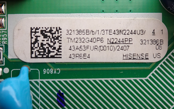 Hisense 43R6E4 Main Board 321385B (RSAG7.820.12376/ROH)