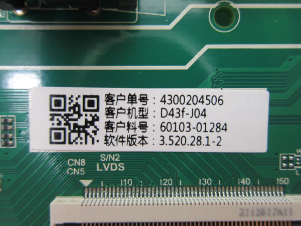 Vizio D43f-J04 Main Board 60103-01284 (TPD.MT5583.PB751)