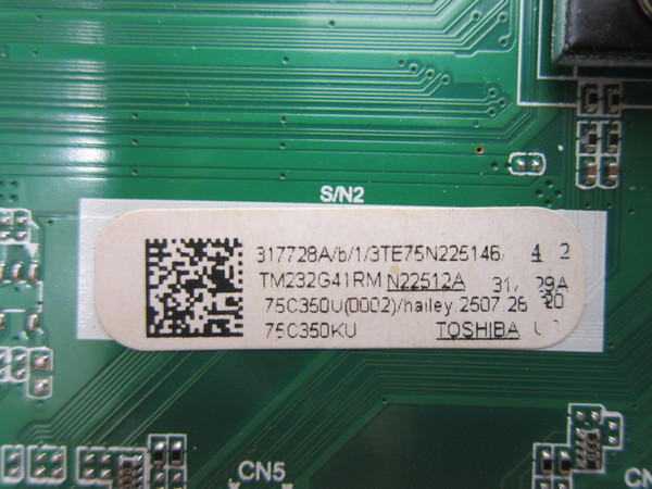 Toshiba 75C350KU Main Board 317728 (TD.MT9020.703)