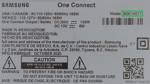 Pre-Owned Samsung QN43LS03T, QN50LS03T BN96-49140R(SOC1001T) One Connect