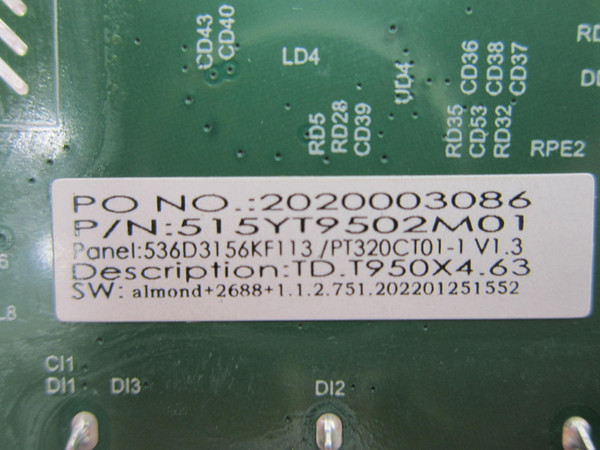 Insignia NS-32F202NA23 Main Board 515YT9502M01 (TD.T950X4.63)