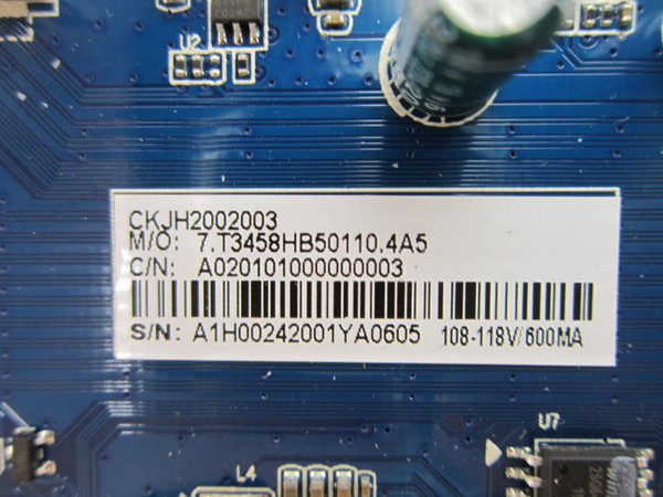 Onn AS5000UHDTV Main Board A1H00242001 (CV3458H-B50)