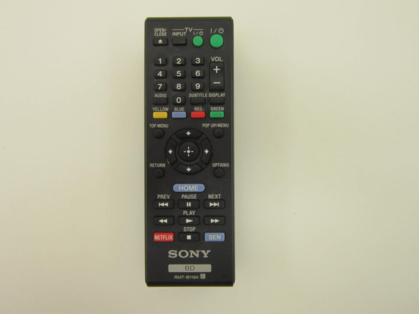 Sony BDP-BX110 BDP-BX310 BDP-BX510 Blu-Ray Remote 1-490-027-12-USED (RMT-B119A)
