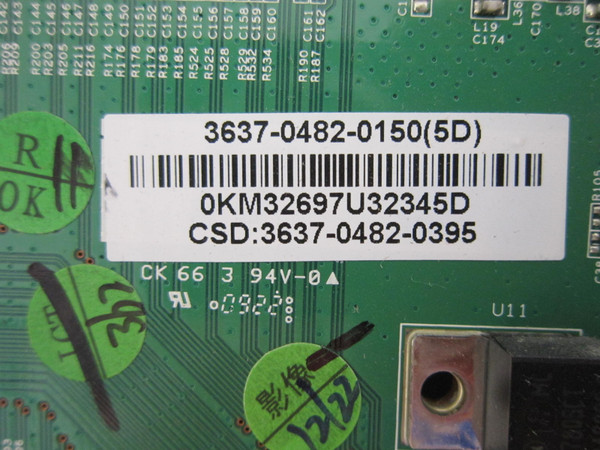 Vizio VL370M Main Board 3637-0482-0150 (0171-2271-2855)