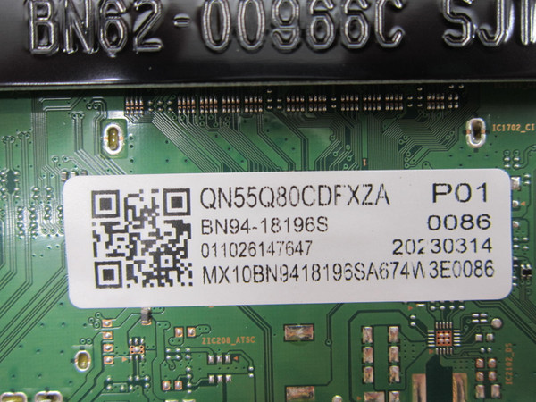Samsung QN55Q80CDFXZA Main Board BN94-18196S (BN41-03133B)