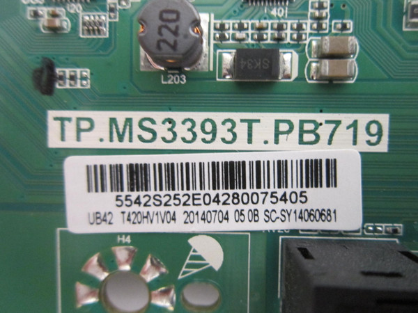 Insignia NS-42D510NA15 Main Board 55.42S52.E04 (TP.MS3393T.PB719)