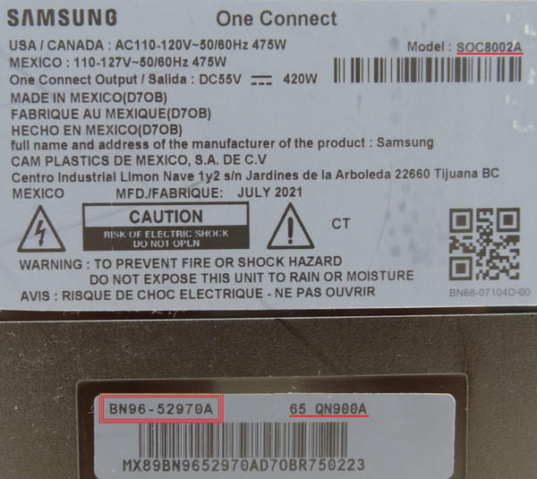 Pre-Owned Samsung QN65QN900A BN96-52970A(SOC8002A) One Connect